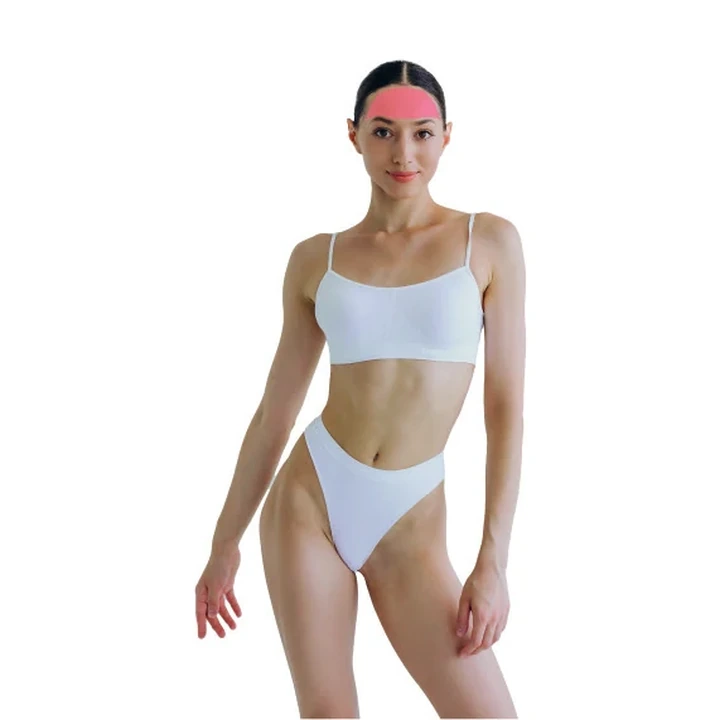Demarcação da área feminina: Glabela.