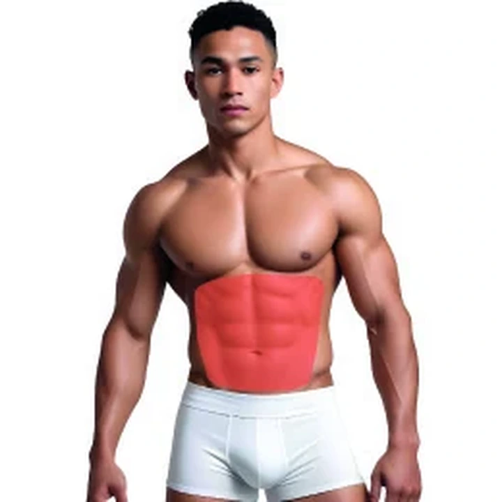Demarcação da área masculina: Abdômen.