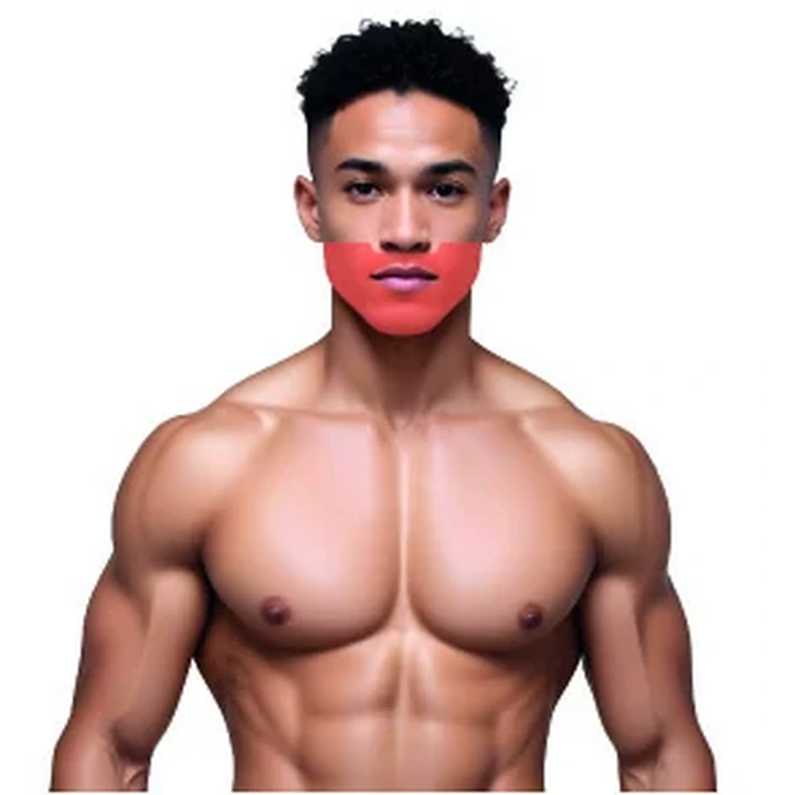 Demarcação da área masculina: Barba completa.
