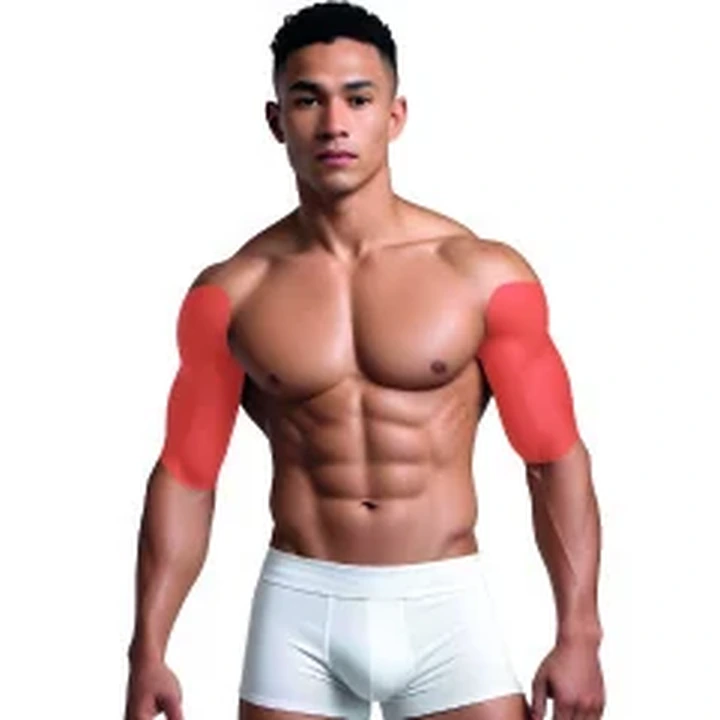 Demarcação da área masculina: Braço superior.