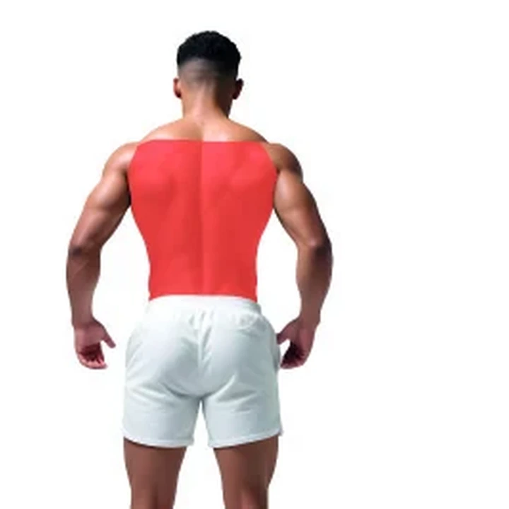 Demarcação da área masculina: Costas completas.