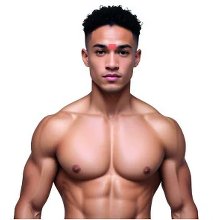 Demarcação da área masculina: Glabela.