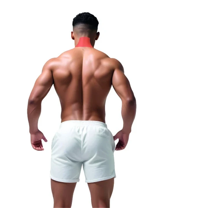 Demarcação da área masculina: Nuca.