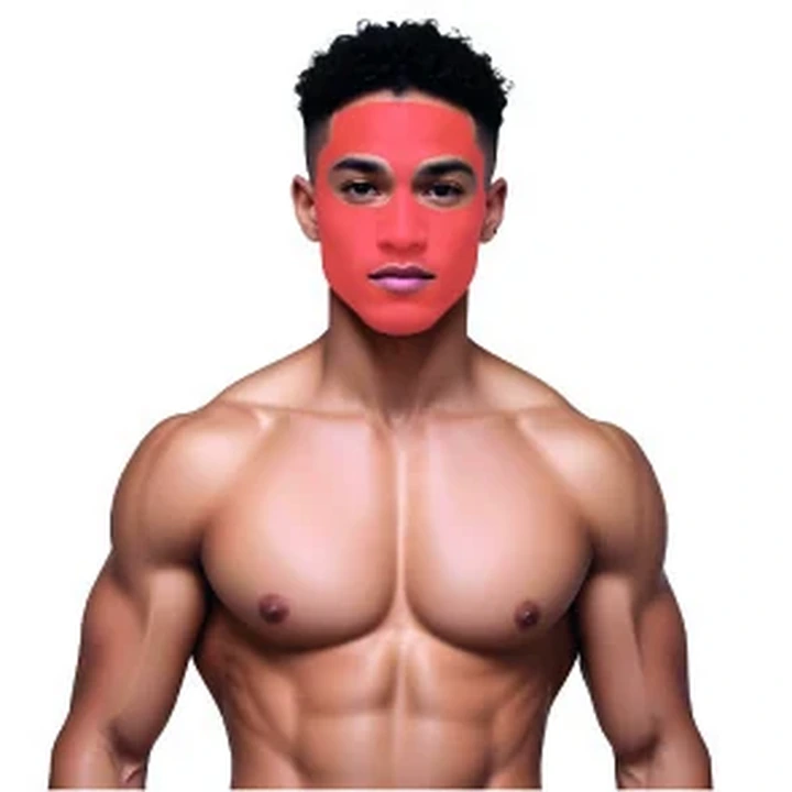 Demarcação da área masculina: Rosto completo.